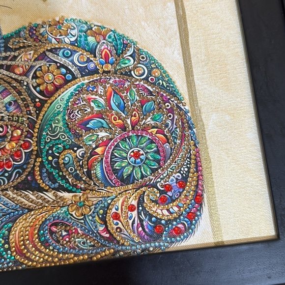 Diamond Art Whimsical Cat 12x16 Upcycled Frame - Picture 4 of 4